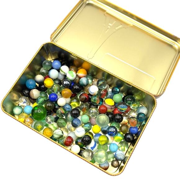 1.7lbs Vintage Pre-1970's Marbles with Uranium + Possible Akro, Vitro, Jabo - Picture 2 of 3